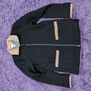 Vintage 90s Susan Graver Style  Black Quilted Jacket